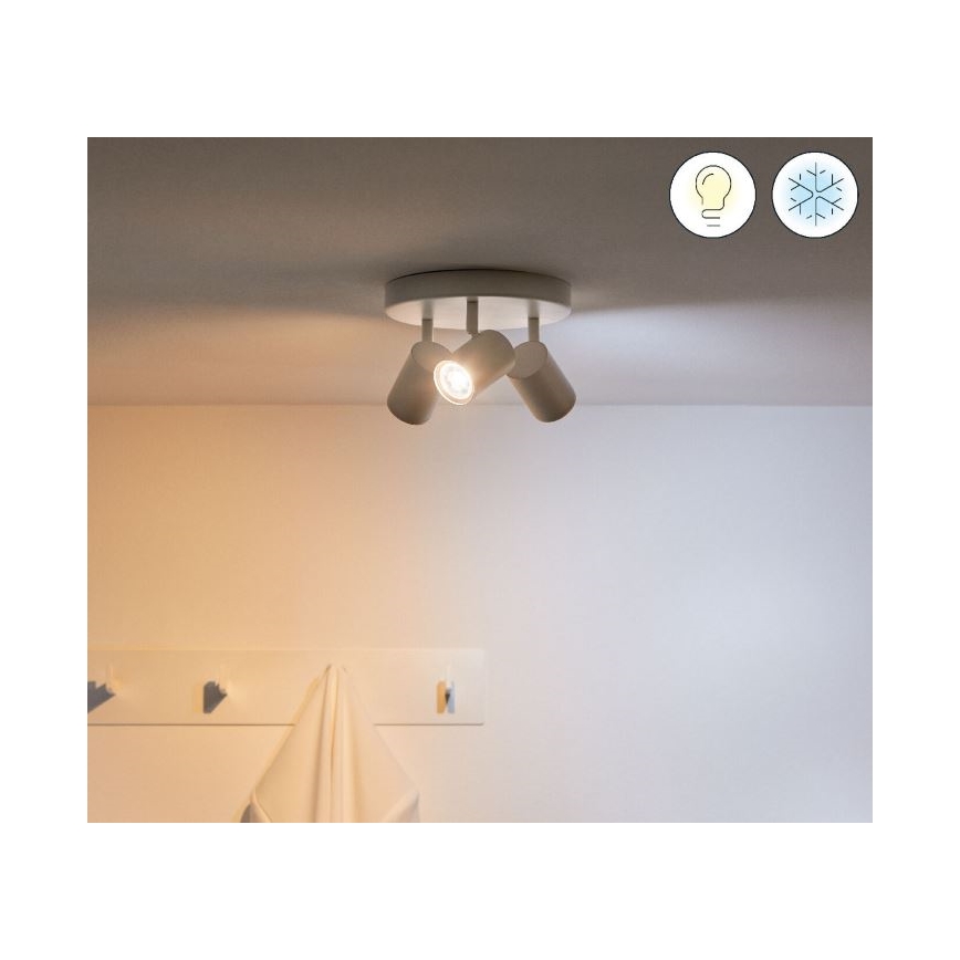 WiZ - LED RGBW Stmievateľné bodové svietidlo IMAGEO 3xGU10/4,9W/230V 2200-6500K Wi-Fi CRI 90 biela
