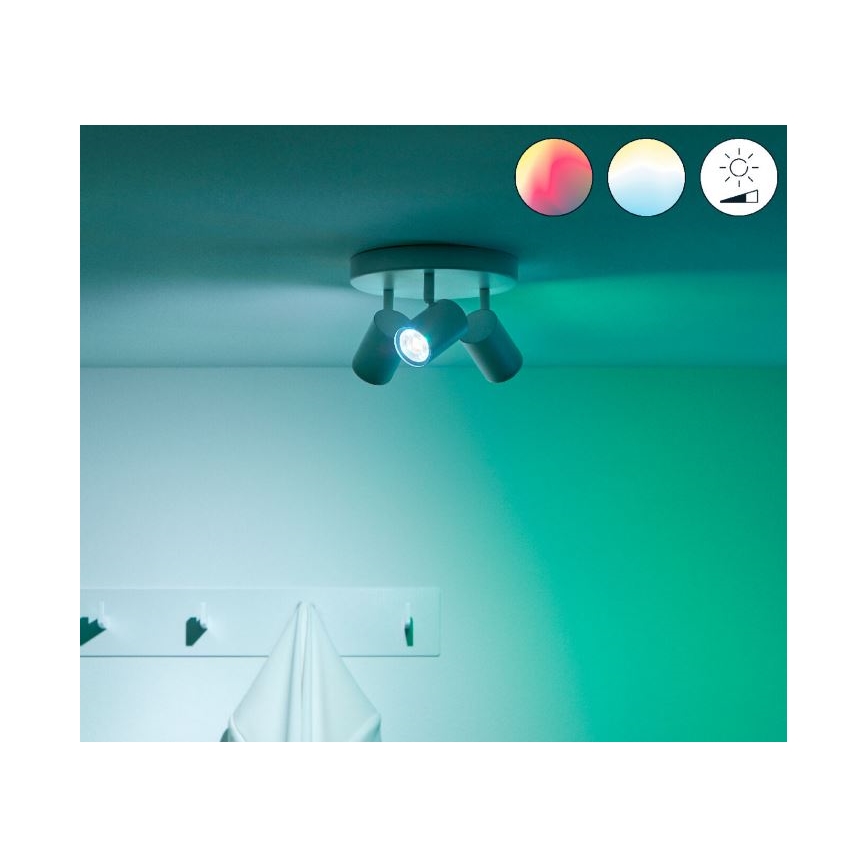 WiZ - LED RGBW Stmievateľné bodové svietidlo IMAGEO 3xGU10/4,9W/230V 2200-6500K Wi-Fi CRI 90 biela