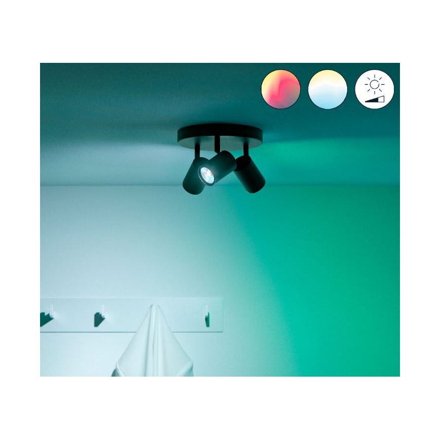 WiZ - LED RGBW Stmievateľné bodové svietidlo IMAGEO 3xGU10/4,9W/230V 2200-6500K Wi-Fi CRI 90 čierna