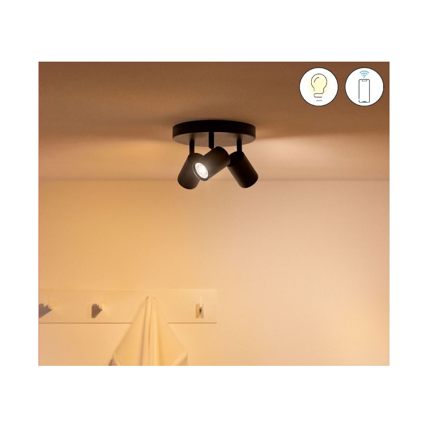 WiZ - LED RGBW Stmievateľné bodové svietidlo IMAGEO 3xGU10/4,9W/230V 2200-6500K Wi-Fi CRI 90 čierna