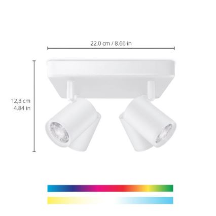 WiZ - LED RGBW Stmievateľné bodové svietidlo IMAGEO 4xGU10/4,9W/230V 2200-6500K Wi-Fi CRI 90 biela