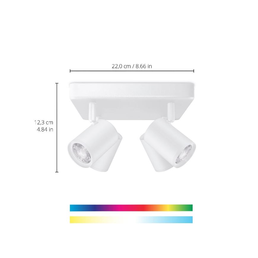 WiZ - LED RGBW Stmievateľné bodové svietidlo IMAGEO 4xGU10/4,9W/230V 2200-6500K Wi-Fi CRI 90 biela
