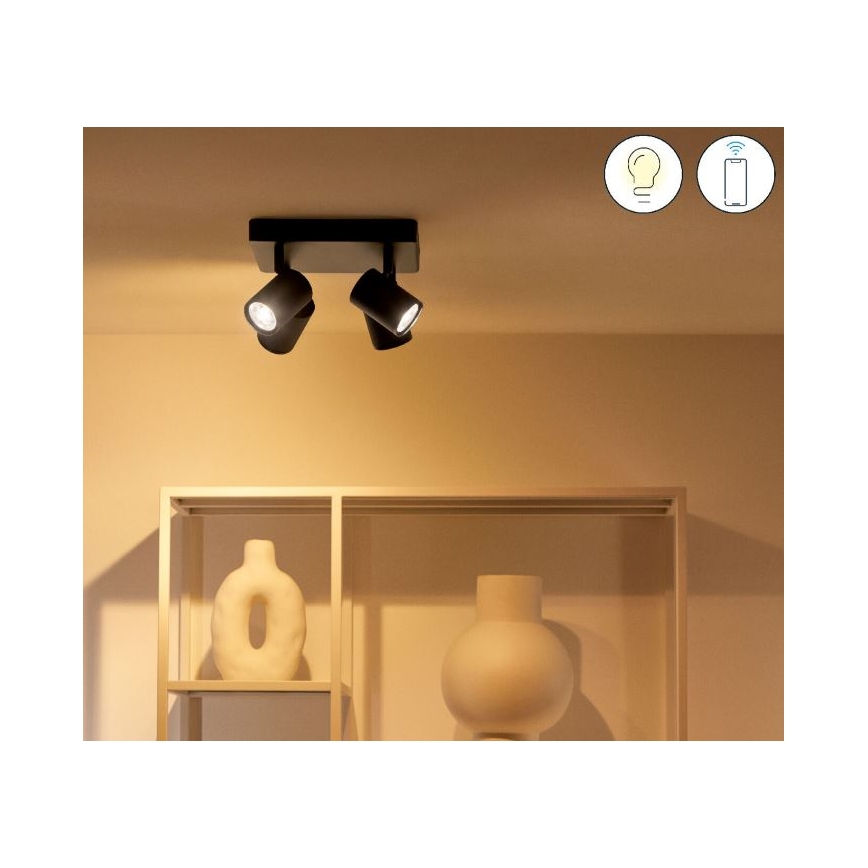 WiZ - LED RGBW Stmievateľné bodové svietidlo IMAGEO 4xGU10/4,9W/230V 2200-6500K Wi-Fi CRI 90 čierna