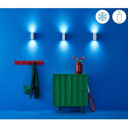 WiZ - LED RGBW Stmievateľné nástenné svietidlo UP&DOWN 2xGU10/4,7W/230V 2200-6500K Wi-Fi CRI 90 biela