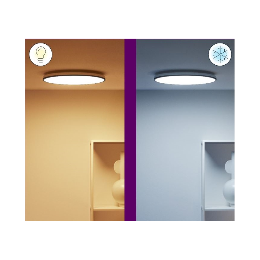 WiZ - LED RGBW Stmievateľné stropné svietidlo RUNE LED/21W/230V 2700-6500K Wi-Fi čierna