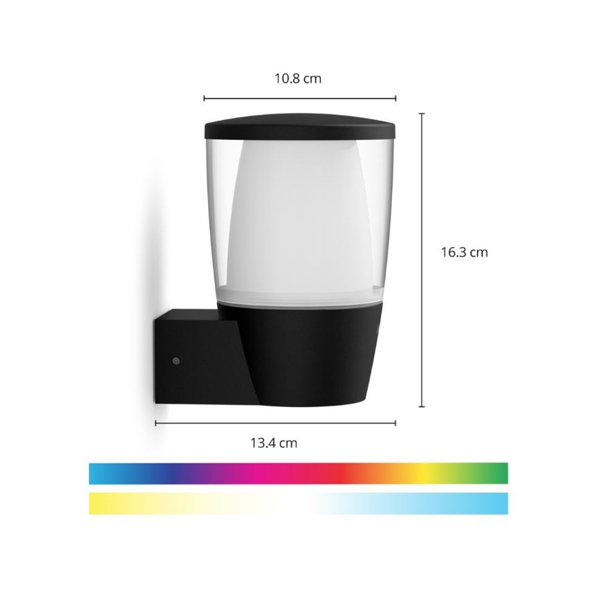 WiZ - LED RGBW Stmievateľné vonkajšie nástenné svietidlo ELPAS LED/8,5W/230V 2700–5000K IP44 Wi-Fi