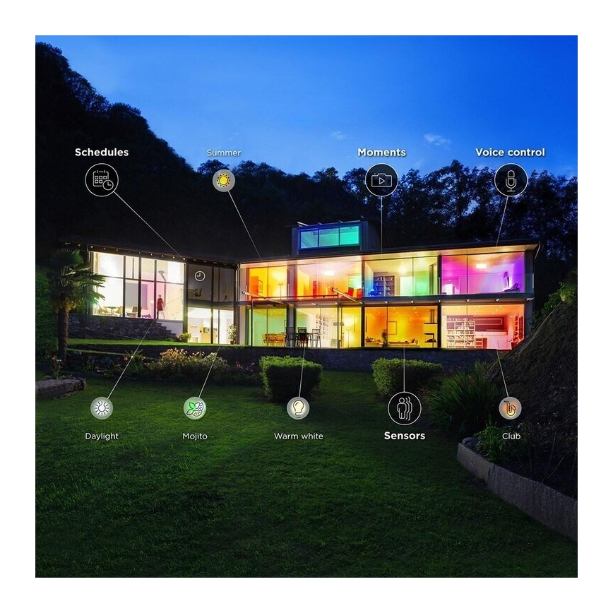 WiZ - LED RGBW Stmievateľný luster na lanku ELIXIR LED/15W/230V 2200-6500K Wi-Fi + diaľkové ovládaniu