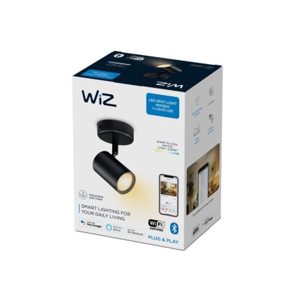 WiZ - LED Stmievateľné bodové svietidlo IMAGEO 1xGU10/4,9W/230V 2700-6500K CRI 90 Wi-Fi čierna