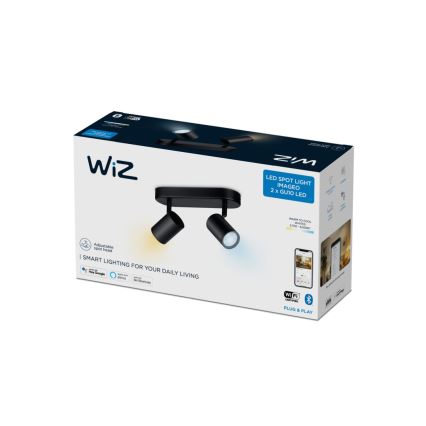 WiZ - LED Stmievateľné bodové svietidlo IMAGEO 2xGU10/4,9W/230V 2700-6500K Wi-Fi CRI 90 čierna