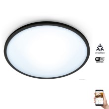 WiZ - LED Stmievateľné stropné svietidlo SUPERSLIM LED/14W/230V 2700-6500K Wi-Fi čierna