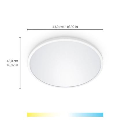 WiZ - LED Stmievateľné stropné svietidlo SUPERSLIM LED/22W/230V 2700-6500K Wi-Fi biela