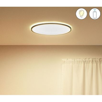 WiZ - LED Stmievateľné stropné svietidlo SUPERSLIM LED/22W/230V 2700-6500K Wi-Fi čierna