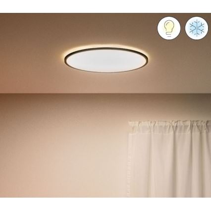 WiZ - LED Stmievateľné stropné svietidlo SUPERSLIM LED/22W/230V 2700-6500K Wi-Fi čierna