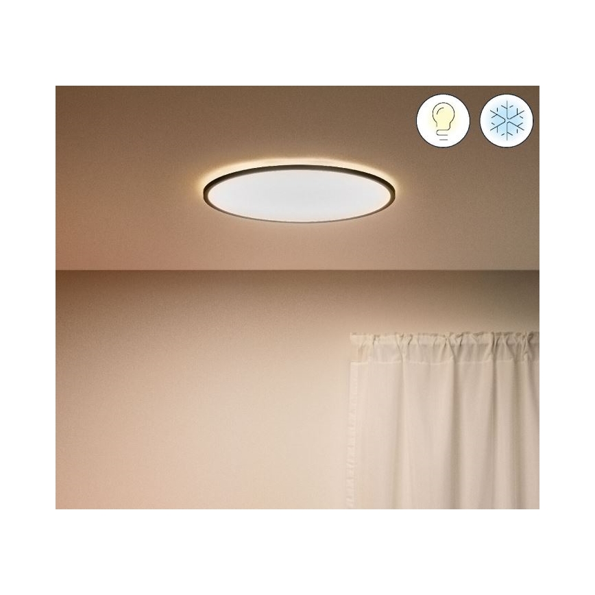 WiZ - LED Stmievateľné stropné svietidlo SUPERSLIM LED/22W/230V 2700-6500K Wi-Fi čierna