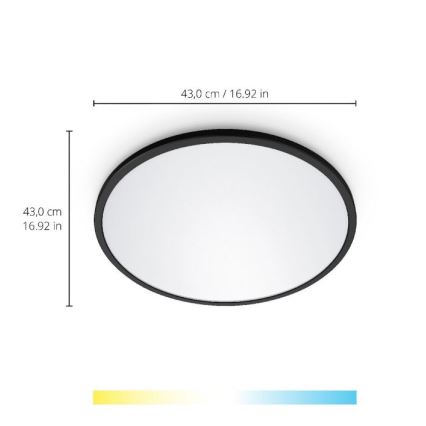 WiZ - LED Stmievateľné stropné svietidlo SUPERSLIM LED/22W/230V 2700-6500K Wi-Fi čierna