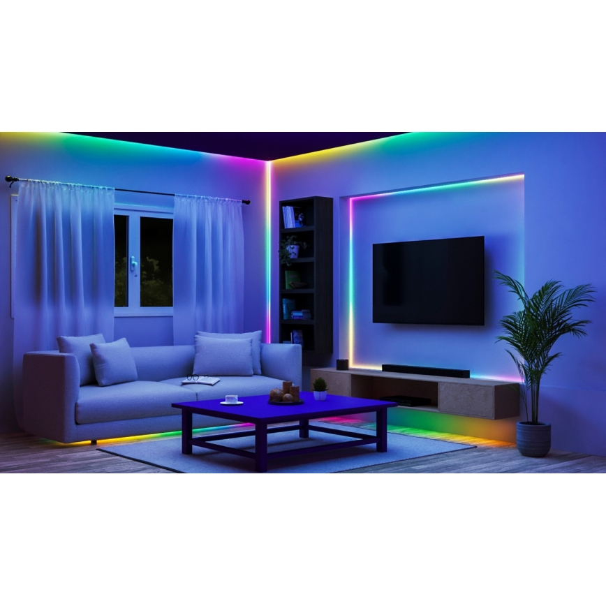 WiZ - RGBIC LED stmievateľný pásik 10 m, 21 W, 230 V, 2700–6500 K, Wi‑Fi