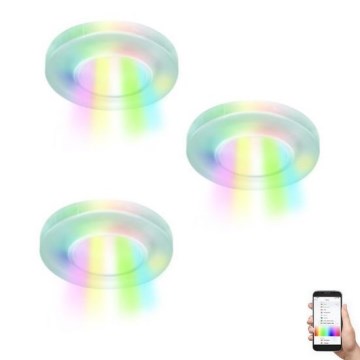 WiZ - SADA 3x LED RGBW Stmievateľné kúpeľňové podhľadové svietidlo LED/7W/230V Wi-Fi IP44