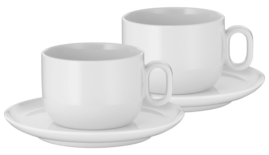 WMF - SADA 2x Šálka na cappuccino s podšálkou BARISTA 160 ml biela