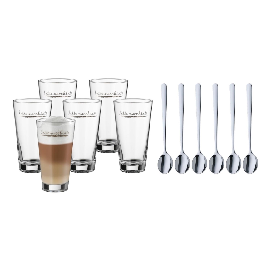WMF - Sada pohárov a lyžičiek na latte macchiato CLEVER & MORE 6ks