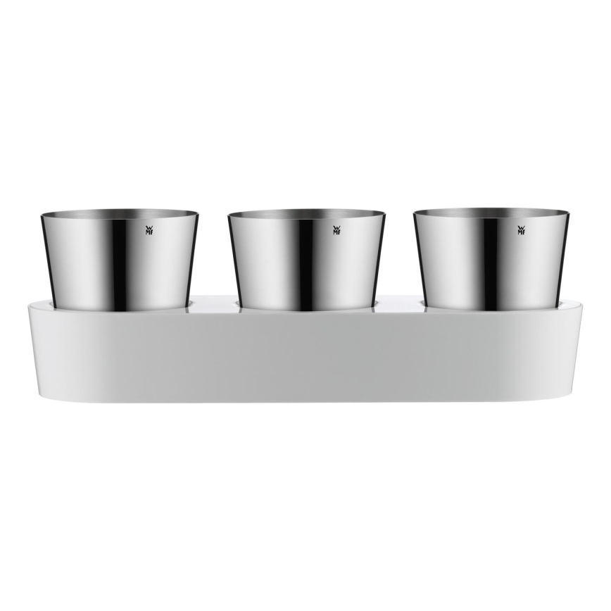 WMF - Samozavlažovací kvetináč na bylinky 3ks GOURMET biela/nerez