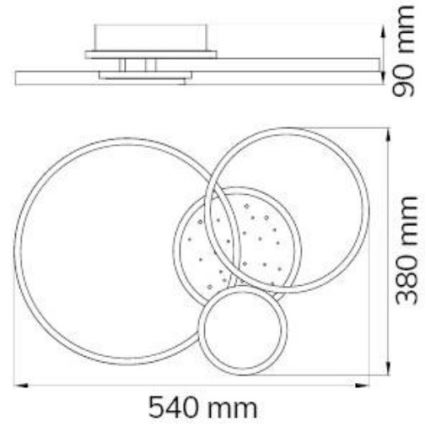 Wofi 11657 - LED Stmievateľný prisadený luster KIAH LED/32,5W/230V 3000K