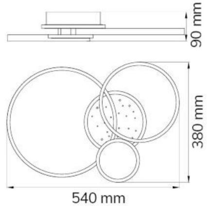 Wofi 11657 - LED Stmievateľný prisadený luster KIAH LED/32,5W/230V 3000K