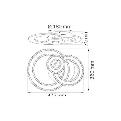 Wofi 11791 - LED Stmievateľné stropné svietidlo RIO LED/24,5W/230V 3000K