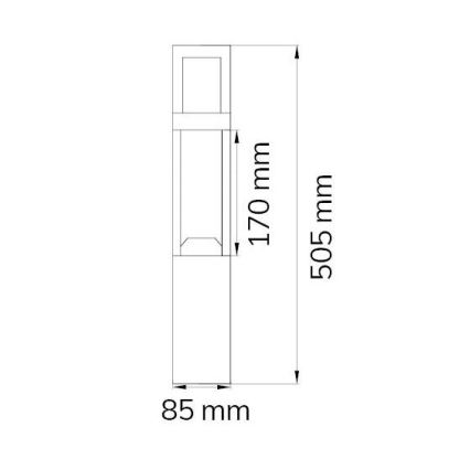 Wofi 12228 - LED Vonkajšia lampa SIERRA LED/10W/230V IP54 50,5 cm