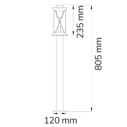 Wofi 12236 - Vonkajšia lampa DELIAN 1xE27/10W/230V IP54 80,5 cm