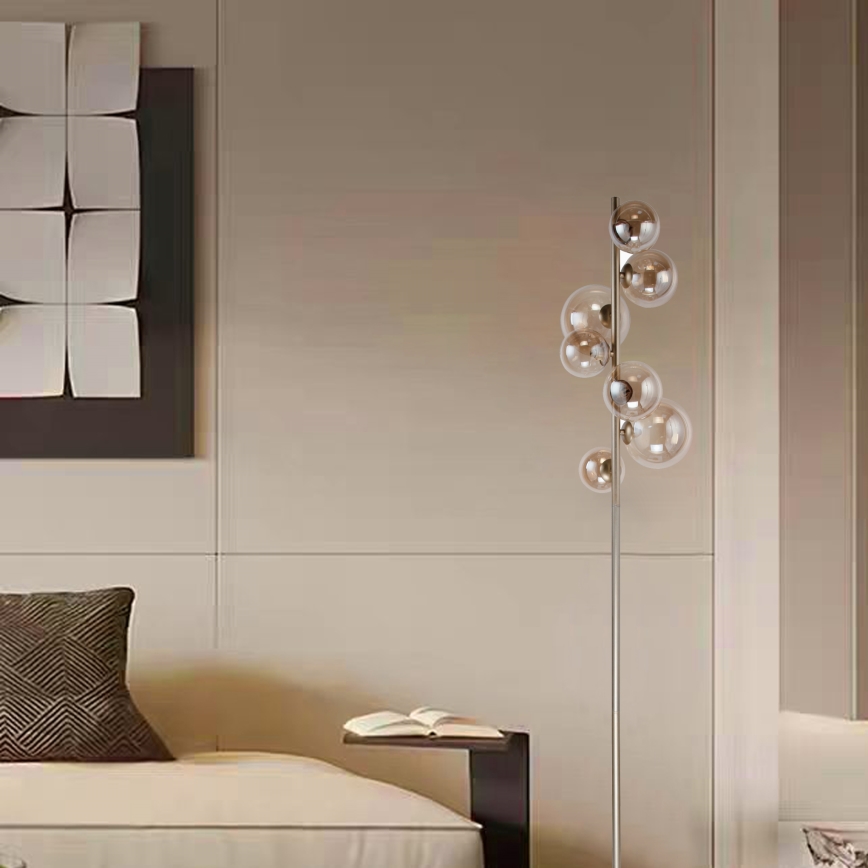 Wofi 3014-701W - LED Stojacia lampa VILLA 7xG9/3W/230V zlatá