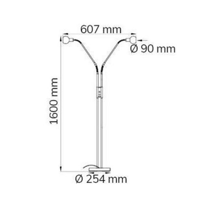 Wofi 307102640000 - LED Stmievateľná stojacia lampa NOIS 2xLED/5W/230V