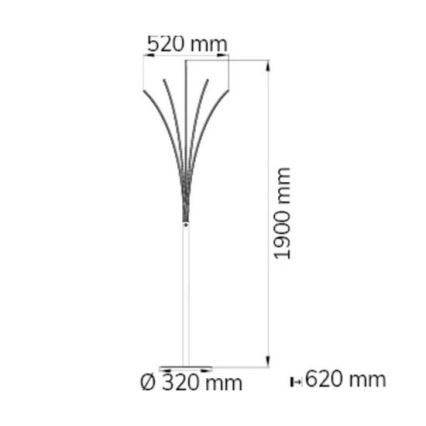 Wofi 3557.05.01.0000 - LED Stmievateľná stojacia lampa BENETT LED/24W/230V