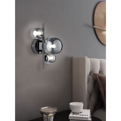 Wofi 4014.03.24.9000 - LED Nástenné svietidlo VILLA 3xG9/3W/230V čierna/lesklý chróm