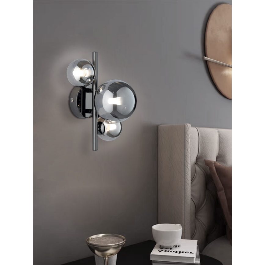 Wofi 4014.03.24.9000 - LED Nástenné svietidlo VILLA 3xG9/3W/230V čierna/lesklý chróm