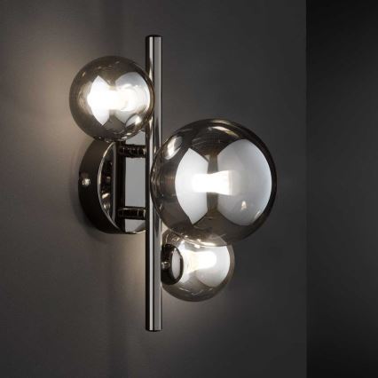 Wofi 4014.03.24.9000 - LED Nástenné svietidlo VILLA 3xG9/3W/230V čierna/lesklý chróm