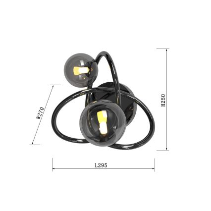Wofi 4014-205 - LED Nástenné svietidlo NANCY 2xG9/3,5W/230V čierna/lesklý chróm