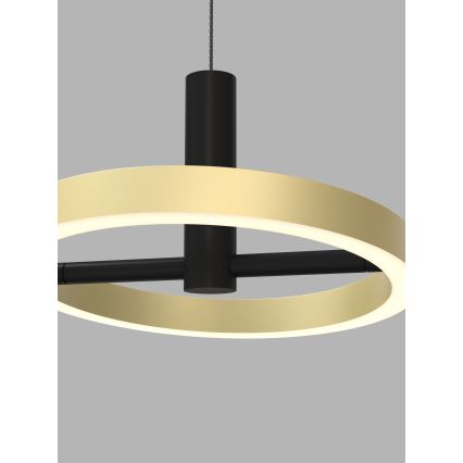 Wofi 5016-304 - LED Stmievateľný luster na lanku BREST LED/26W/230V čierna/zlatá