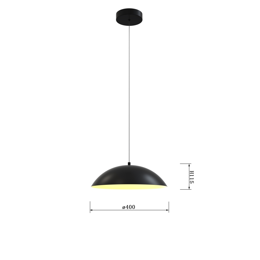Wofi 6001-104 - LED Stmievateľný luster na lanku ROSCOFF LED/19W/230V čierna/zlatá