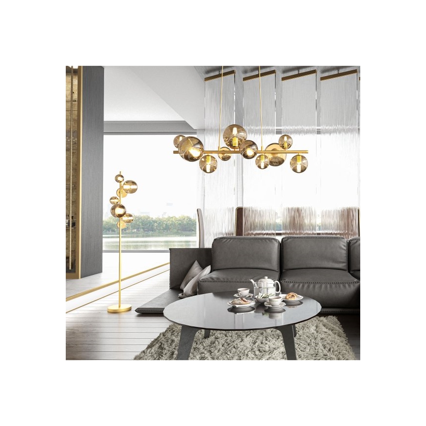 Wofi 6014.10.14.9000 - LED Luster na lanku VILLA 10xG9/3W/230V zlatá