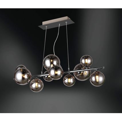 Wofi 6014.10.24.9000 - LED Luster na lanku VILLA 10xG9/3W/230V čierna/lesklý chróm