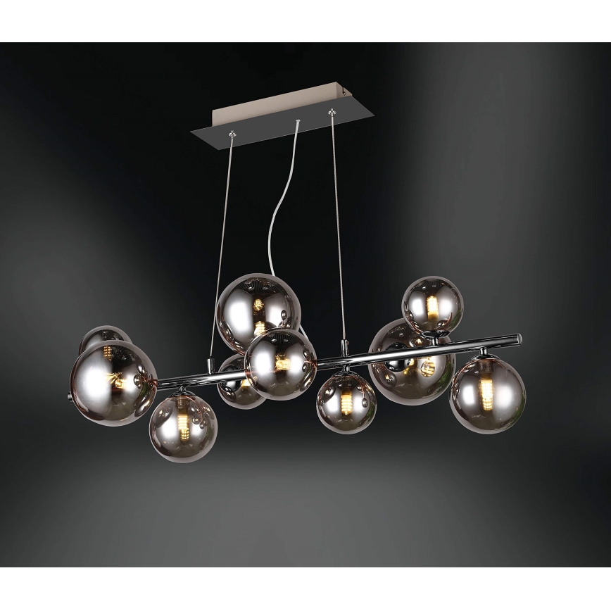 Wofi 6014.10.24.9000 - LED Luster na lanku VILLA 10xG9/3W/230V čierna/lesklý chróm