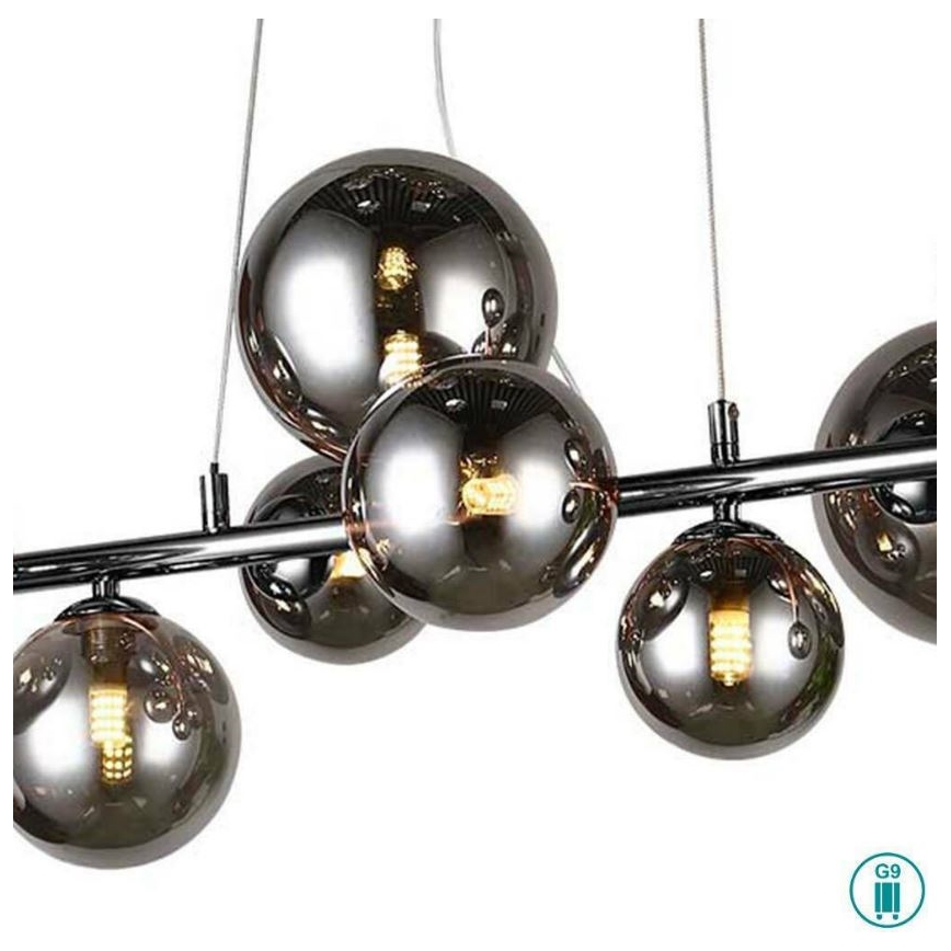 Wofi 6014.10.24.9000 - LED Luster na lanku VILLA 10xG9/3W/230V čierna/lesklý chróm
