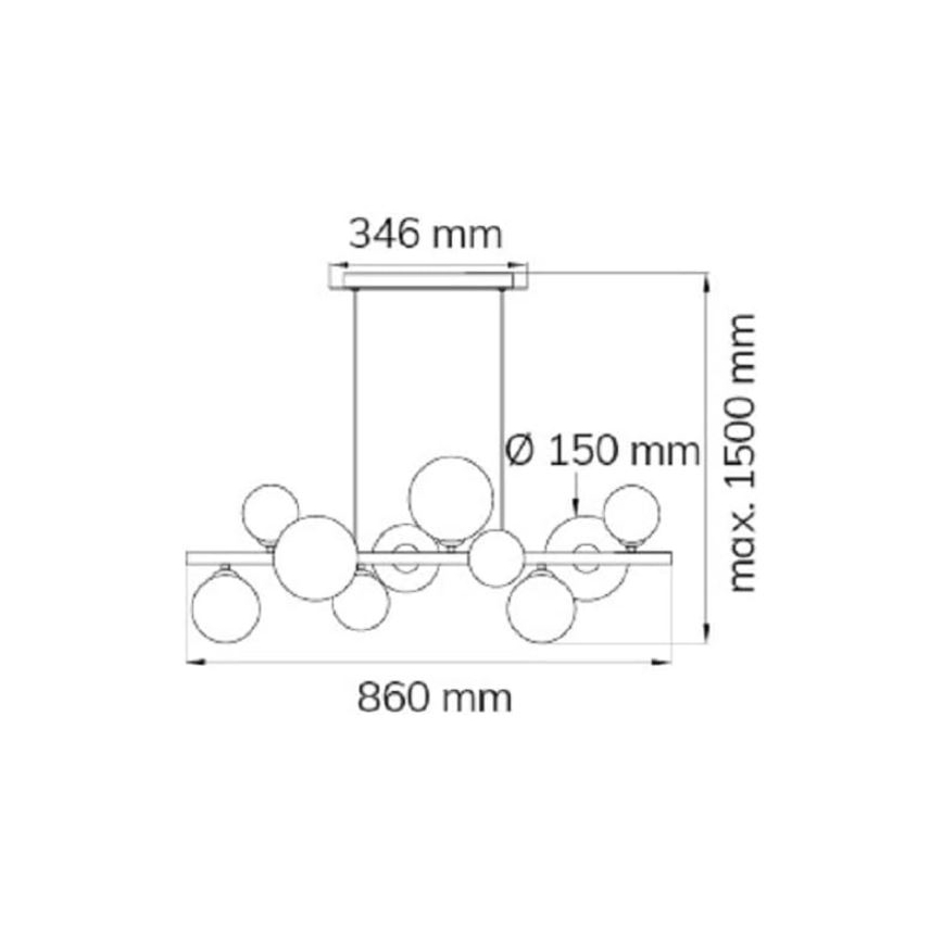 Wofi 6014.10.24.9000 - LED Luster na lanku VILLA 10xG9/3W/230V čierna/lesklý chróm