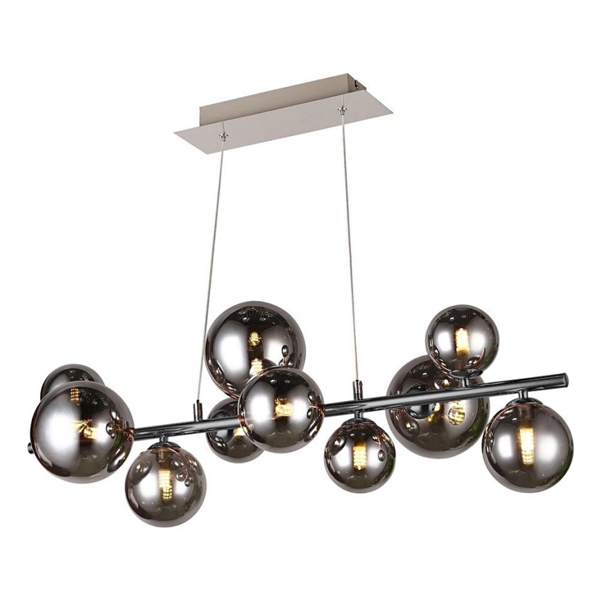 Wofi 6014.10.24.9000 - LED Luster na lanku VILLA 10xG9/3W/230V čierna/lesklý chróm