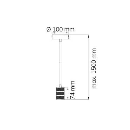 Wofi 6201.01.64.7000 - Luster na lanku MASSA 1xE27/60W/230V bronz