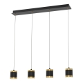 Wofi 7003-404 - LED Stmievateľný luster na lanku TOULOUSE 4xLED/8,5W/230V čierna/zlatá