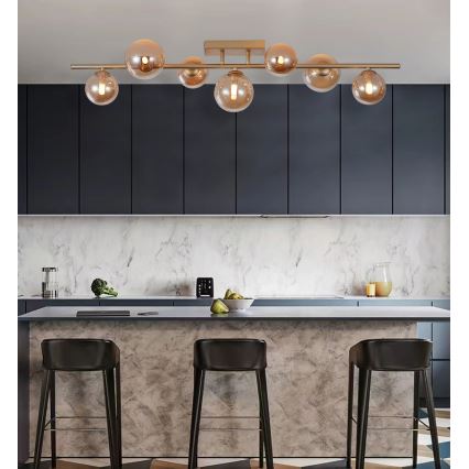 Wofi 7014-701W - LED Prisadený luster VILLA 7xG9/3W/230V zlatá