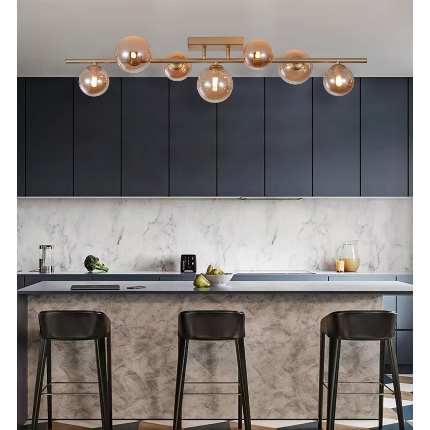 Wofi 7014-701W - LED Prisadený luster VILLA 7xG9/3W/230V zlatá
