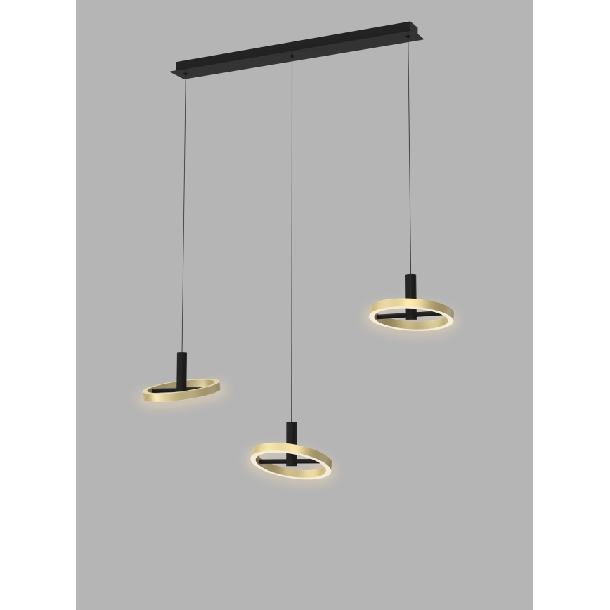 Wofi 7016-304 - LED Stmievateľný luster na lanku BREST LED/26W/230V čierna/zlatá