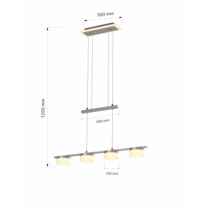 Wofi 7054-503 - LED Stmievateľný luster na lanku JESSE LED/21W/230V matný chróm